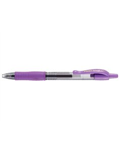 Roller pilot g2 7 fun ecriture moyenne 0.4mm encre gel retractable corps translucide grip caoutchouc couleur violet. 2