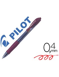 Roller pilot g2 7 fun ecriture moyenne 0.4mm encre gel retractable corps translucide grip caoutchouc couleur bordeaux.