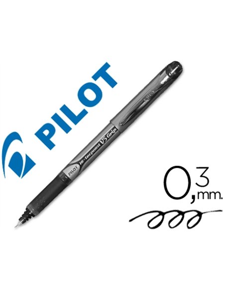 Stylo pilot v5 grip écriture fine 0.3mm clip métal grip préhension niveau encre liquide visible 1600m écriture noir.