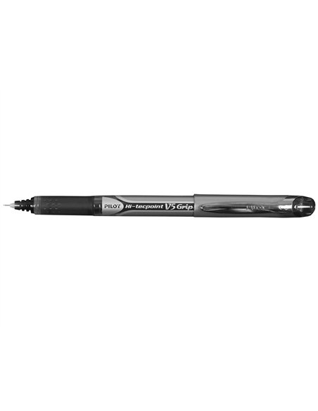 Stylo pilot v5 grip écriture fine 0.3mm clip métal grip préhension niveau encre liquide visible 1600m écriture noir.