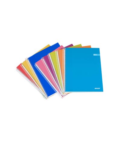 Carnet à spirales Ancor Classic Stripes, format folio, ligné horizontal, 80 feuilles 60 g, couverture rigide en carton laminé, c