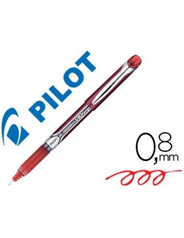 Stylo pilot v10 grip écriture large 0.8mm clip métal grip préhension encre liquide niveau visible 1600m écriture rouge.