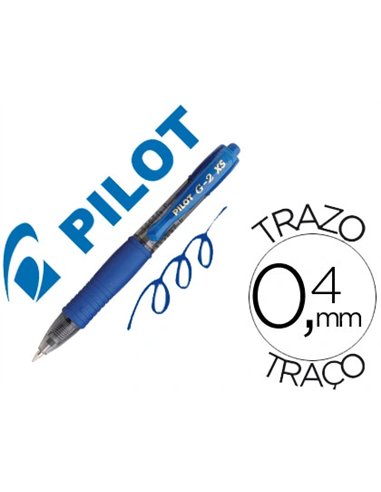 Roller pilot mini g2 pixies ecriture moyenne 0.4mm retractable coloris bleu.
