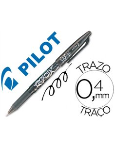 Roller pilot frixion ball écriture moyenne 0.7mm encre effaçable grip préhension rechargeable gomme sertie coloris noir.
