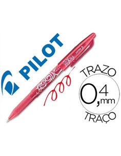 Roller pilot frixion ball écriture moyenne 0.7mm encre effaçable grip préhension rechargeable gomme sertie coloris rouge.
