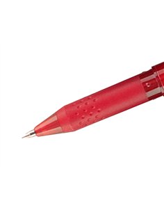 Roller pilot frixion ball écriture moyenne 0.7mm encre effaçable grip préhension rechargeable gomme sertie coloris rouge. 2
