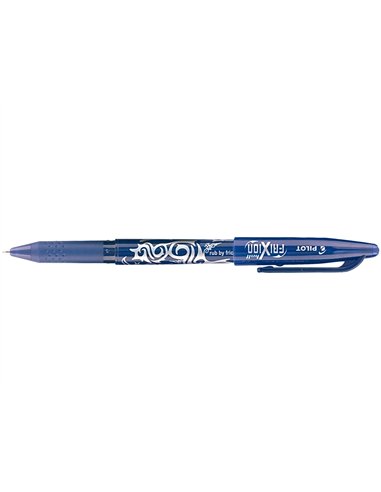 Roller pilot frixion ball écriture moyenne 0.7mm encre effaçable grip préhension rechargeable gomme sertie coloris bleu.