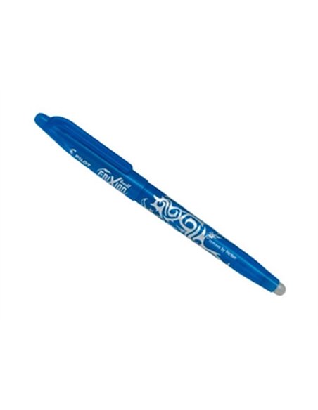 Roller pilot frixion ball écriture moyenne 0.5mm encre effaçable grip préhension rechargeable gomme sertie turquoise.