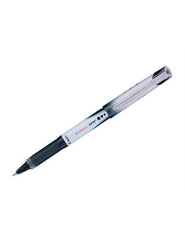 Roller pilot vball grip écriture large 1mm pointe acier inoxydable niveau encre liquide visible grip caoutchouc noir.