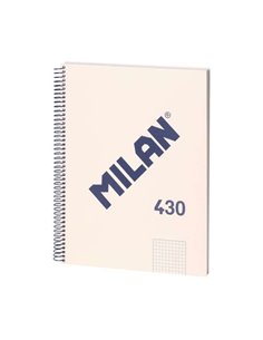 Cahier à spirales Milan Série 1918, format A4, quadrillage 5 x 5 mm, 80 feuilles de 95 g/m², microperforé, 4 trous, beige