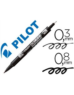 Tylo-feutre pilot twin marker pointe fibre polyester fine 0.4mm et large 0.5mm tous supports coloris noir.