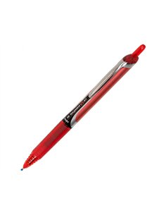 Roller pilot v5 rt rétractable écriture fine encre liquide grip caoutchouc système sécurité fuites avion couleur rouge. 2