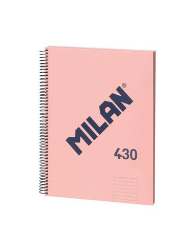 Cahier à spirales Milan Series 1918, format A4, ligné 7 mm, 80 feuilles de 95 g/m², microperforé, 4 trous, rose