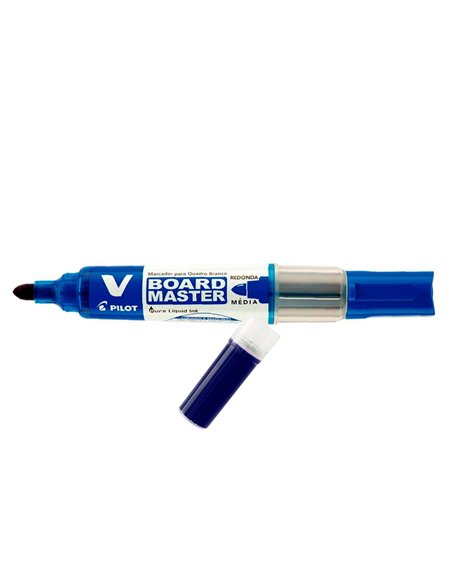 Recharge pilot wbs-vs pour marqueurs v board master tracé 2mm encre liquide base alcool couleurs vives bleu.
