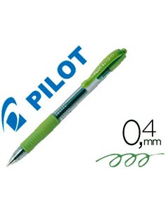 Roller pilot g2 7 fun ecriture moyenne 0.4mm encre gel retractable corps translucide grip caoutchouc citron vert.