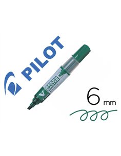 Marqueur pilot v-board master recycle effacable a sec et rechargeable pointe biseautee large 6 mm coloris vert.