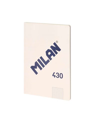 Cahier collé Milan Série 1918 Format A4 Quadrillé 5x5mm - 48 Feuilles 95 g/m² - Microperforé - Couverture Souple - Beige