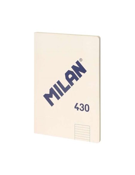 Cahier collé Milan Série 1918 Format A4 Ligné 7 mm - 48 feuilles 95 g/m² - Microperforé - Couverture souple - Couleur beige