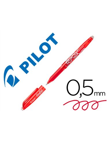 Roller pilot frixion ball encre gel pointe fine coloris rouge.