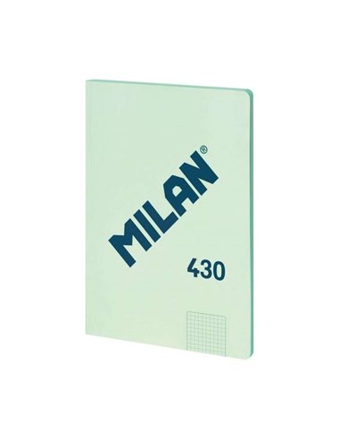 Cahier collé Milan Série 1918, format A4, quadrillé 5x5 mm, 48 feuilles de 95 g/m², microperforé, couverture souple, vert