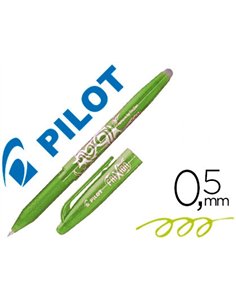 Roller pilot frixion ball écriture moyenne 0.5mm encre effaçable grip préhension rechargeable gomme sertie vert pomme.