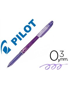Roller pilot frixion point pointe aiguille 0.3mm encre effaçable grip préhension rechargeable gomme sertie violet.