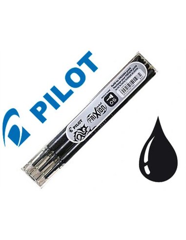 Recharge pilot frixion ball largeur fine coloris noir set de 3 unités.