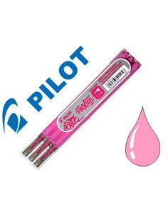 Recharge roller pilot frixion point pointe aiguille 0.3mm encre effaçable coloris rose set de 3 unités.