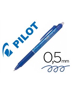 Roller pilot frixion ball clicker encre gel pointe fine coloris bleu.