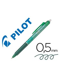 Roller pilot frixion ball clicker encre gel pointe fine coloris vert.