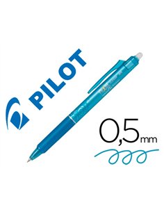 Roller pilot frixion ball clicker encre gel pointe fine coloris turquoise.