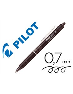 Roller pilot frixion clicker écriture moyenne 0.35mm encre effaçable gomme sertie grip prehension rechargeable noir.