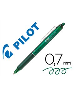 Roller pilot frixion clicker écriture moyenne 0.35mm encre effaçable gomme sertie grip prehenion rechargeable vert.