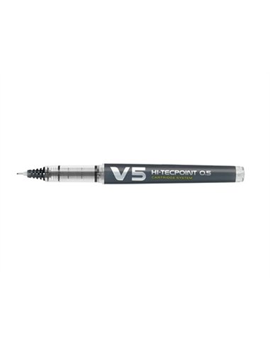 Roller pilot v5 rechargeable écriture fine 0.3mm niveau encre liquide visible écologique régulateur débit noir.