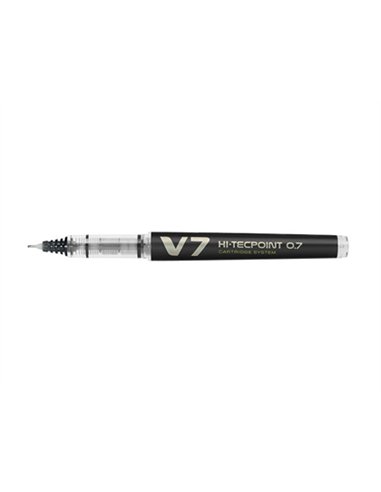 Roller pilot v7 rechargeable écriture moyenne 0.5mm niveau encre liquide visible écologique régulateur débit noir.