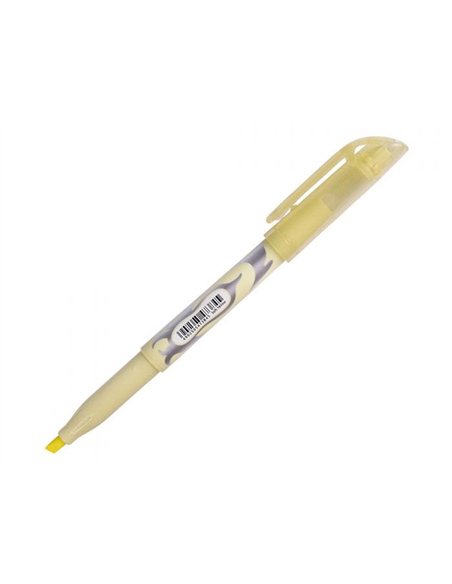 Surligneur pilot frixion light soft effacable pointe moyenne coloris jaune pastel.
