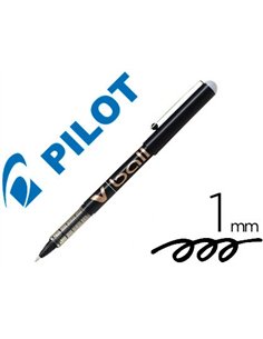 Roller pilot vball 1.0 écriture 0.7mm encre liquide niveau visible pointe conique 1mm clip métal coloris noir.