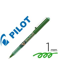 Roller pilot vball 1.0 écriture 0.7mm encre liquide niveau visible pointe conique 1mm clip métal coloris vert.