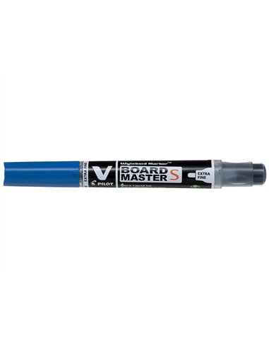 Marqueur pilot v board master rechargeable pointe conique extra fine 1.3mm encre liquide base alcool couleur vive bleu.