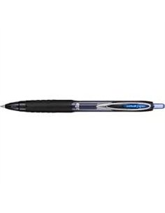 Roller uniball signo rt207 retractable encre gel plastique recycle ecriture moyenne coloris bleu.