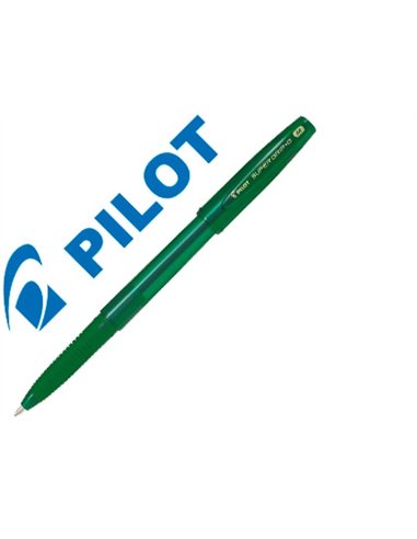Stylo-bille pilot super grip g cap pointe moyenne coloris vert.