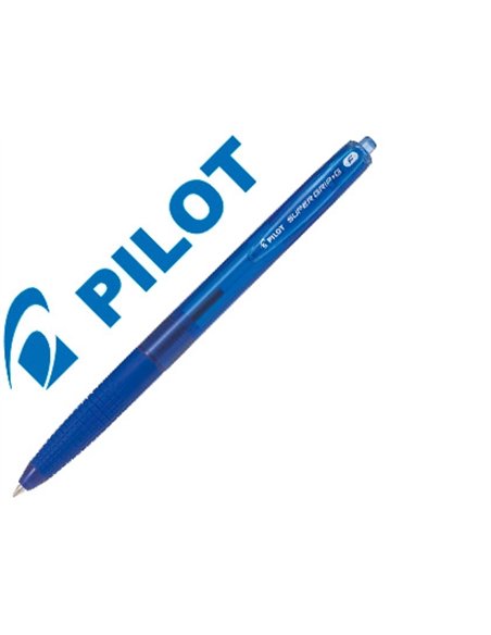 Stylo-bille pilot super grip g rétractable pointe fine coloris bleu.