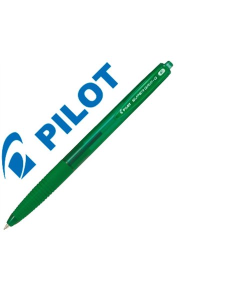 Stylo-bille pilot super grip g rétractable pointe fine coloris vert.