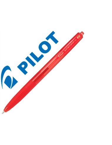 Stylo-bille pilot super grip g rétractable pointe moyenne coloris rouge.