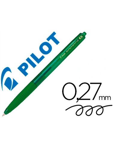 Stylo-bille pilot super grip g rétractable pointe moyenne 1.0 mm coloris vert.