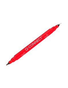 Marqueur permanent q-connect pointe double 1mm et 0,4 mm coloris rouge. 2