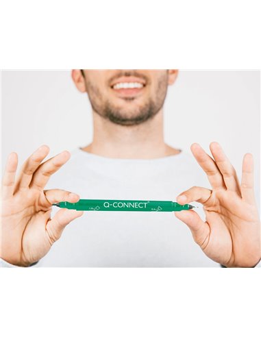 Marqueur permanent q-connect pointe double 1mm et 0,4 mm coloris vert.