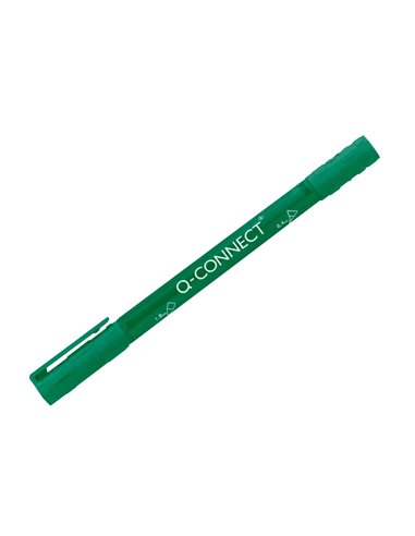 Marqueur permanent q-connect pointe double 1mm et 0,4 mm coloris vert.