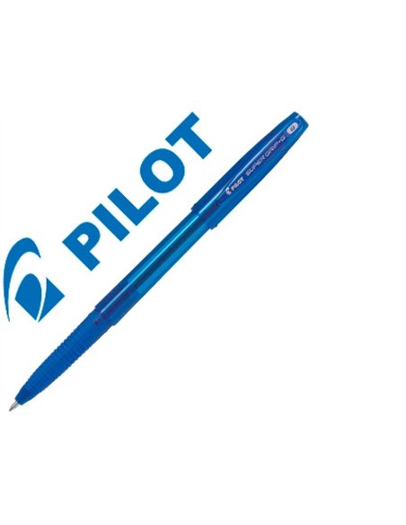 Stylo-bille pilot super grip g cap pointe large coloris bleu.