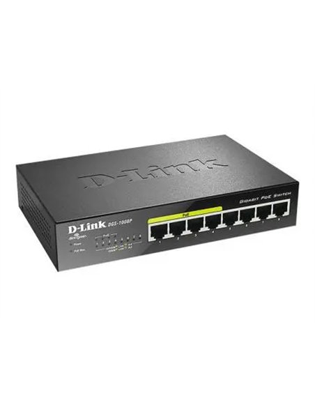Switch de bureau d-link commutateur 8 ports 10/100/1000mbps power over ethernet controle de flux.